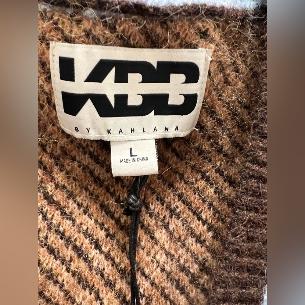 KBB by KAHLANA “The Slouchy Cardigan” Tan Leopard Size L - Picture 8 of 8